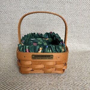 Longaberger 1996 Hostess Appreciation Basket Emerald Vine Liner andProtector